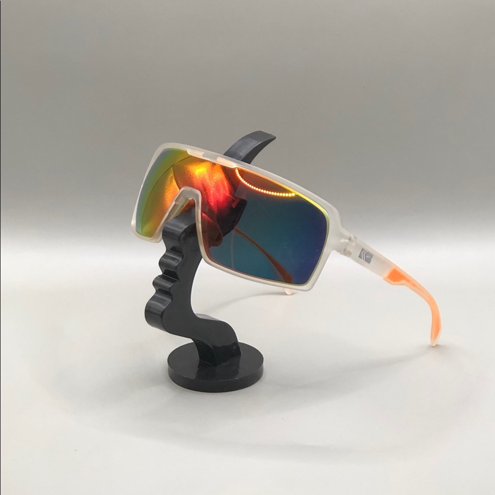 Kreedom Orion Polycarbonate Sports Shield Wrap Sunglasses Clear Orange Unisex